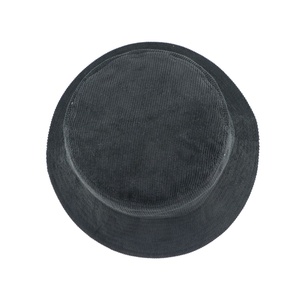 Chapeau Bob Homme en Velours Côtelé Noir à Bord Large et Plat, Doublure Satinée, Chaud pour l'Hiver, avec Logo Brodé Personnalisé - Product Image 4