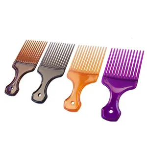 Ningbo fábrica de sublimação personalizado plástico colorido picareta do cabelo pente largo do dente pente afro com o logotipo