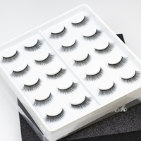 10 paires dans un plateau de cils, kit de cils en vison en gros et kit de cils en soie