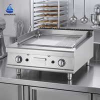 Grill électrique professionnel polyvalent pour comptoir, plaque moitié côtelée et moitié plate, double zone, machine à griller Teppanyaki Pro