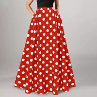 Falda y Bufanda de Halloween con Estampado de Puntos Estilo Rock and Roll para Mujer, Disfraz de los Años 50-60