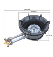 Brûleur à gaz GPL robuste en fonte facile à utiliser, 2 tuyaux, brûleur simple, cuisinière puissante pour cuisine extérieure