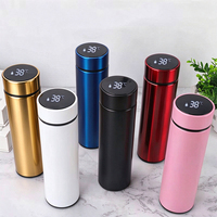 Bouteille d'eau intelligente de luxe moderne en gros, thermos à double paroi en acier inoxydable avec écran tactile LED
