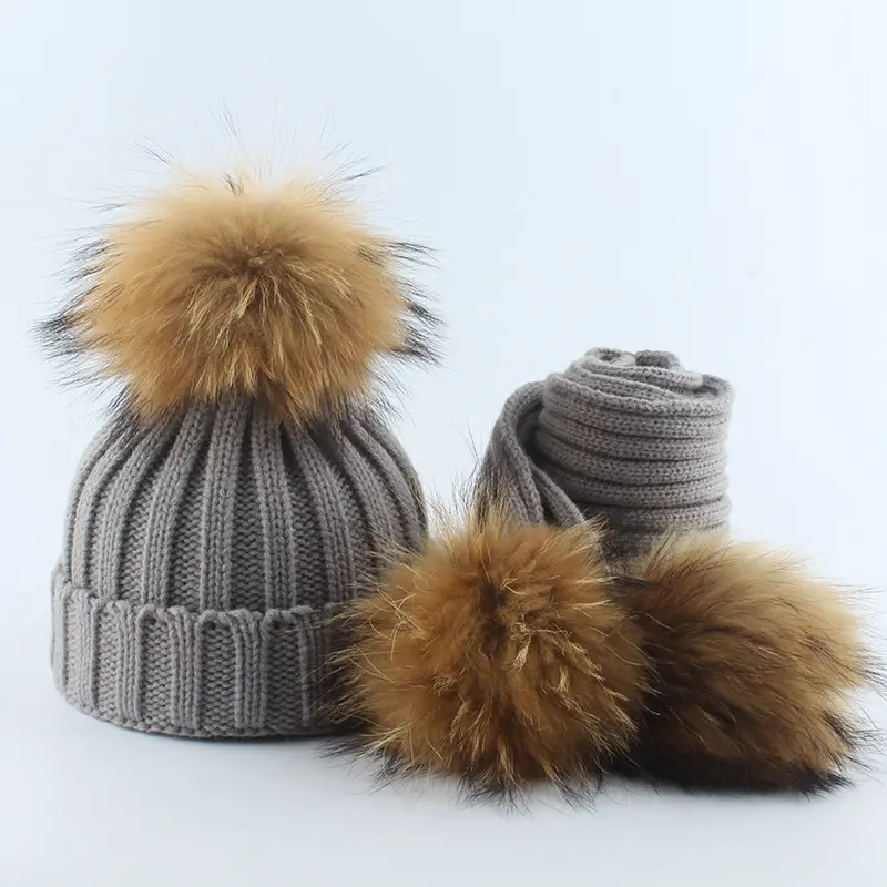 2024 usine directe en gros personnalisé bonnet personnalisable bébé chapeau hiver enfants tricot chapeau écharpe ensemble
