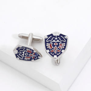 高品質ゼルダの伝説クリエイティブシールド幾何学模様トレンディファッションファインカフスメンズシャツフランス高級アクセサリー - Product Image 3