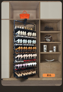 Rotating Shoe Rack 360 Degree Household Stainless Steel Multi-layer Storage Shoe Rack Porch Retractable Rotating Shoe Cabinet - Product Image 4