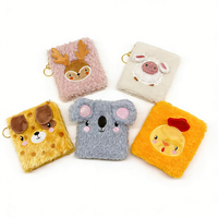Mini carnet en peluche chien Kawaii avec porte-clés