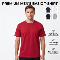 T-shirt décontracté personnalisé OEM ODM pour usage quotidien, avec logo personnalisé, manches courtes, col rond, coupe classique, t-shirt basique décontracté pour homme