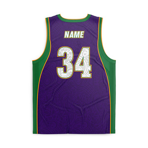 Maillot de basketball rétro violet texturé en maille respirante 100 % polyester léger coupe ample pour homme - Product Image 2