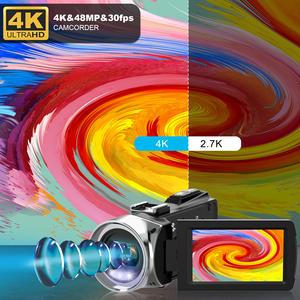 กล้องวิดีโอกล้องวิดีโอ HD 4K 48MP 3.0นิ้วหมุนได้270องศาเครื่องบันทึกกล้องดิจิตอลซูมดิจิตอล18X แอลซีดี - Product Image 2