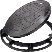 Couvercle de regard rond en fonte ductile personnalisable EN124 700x800 pour drainage routier et inspection des canalisations d'eau de pluie