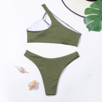 Summer Sexy Solid Bikini Sets For Women Bras Tops Tie Side Thong Swimsuit Female Beach Bathing Suit Brazilian Swimwear