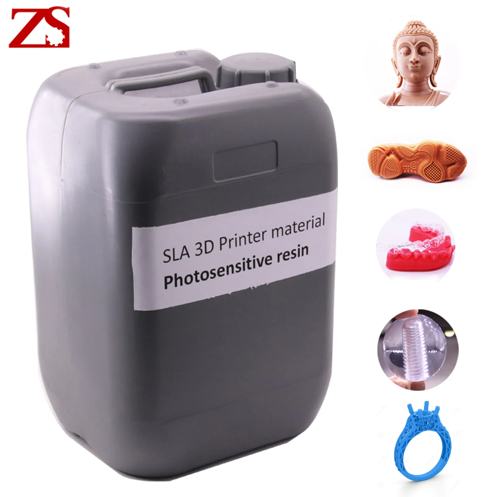 ZS resina UV 355nm di alta qualità fotopolimero poliestere poliuretano resina trasparente per stampante 3d SLA resina sensibile 355nm