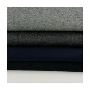 50% laine et polyester Jersey simple avec texture de soie en gros Brusheed costume tissu manteau pour femmes