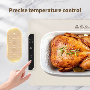 Moderne siliconen elektrische warmhoudplaat, snel verhittende, 4-traps temperatuurregeling, roll <span class=keywords><strong>buffet</strong></span> warmhoudplaten, draagbare voedselwarmer, verhoogde voetjes - Product Image 3