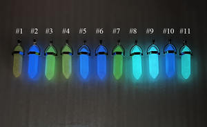 Nouvelle couleur printemps été Fluorescence pierre oeil de <span class=keywords><strong>chat</strong></span> pierre précieuse Point veilleuse pendentif <span class=keywords><strong>collier</strong></span> ras du cou avec chaîne pour les femmes - Product Image 3