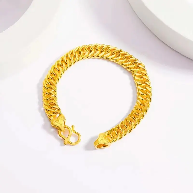Fashion Solid 24K Karaat Gouden Armband Vrouwen Real Geel Gouden Sieraden 999 Armbanden Fijne Gouden Sieraden