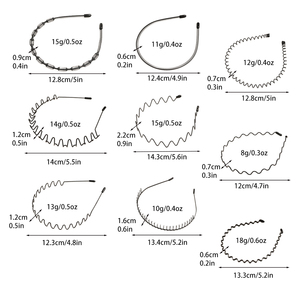 Diademas Deportivas Elásticas Simples de Metal Negro Jynbows al por Mayor, Decoración Ondulada de Moda Unisex para Hombres y Mujeres - Product Image 2