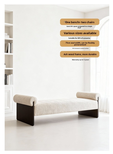 Banc long en bois naturel, banc à dossier pour entrée et rangement de chaussures, et banc de salle à manger pour maison et gîte - Product Image 4