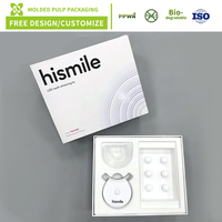 Emballage personnalisé écologique en pulpe de bagasse de canne à sucre moulée, insert en pulpe et boîte à couvercle supérieur et inférieur pour kit de blanchiment dentaire