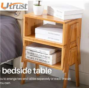 Vendita diretta in fabbrica comodini in bambù impilabili naturali con superficie laccata trasparente non tossica - Product Image 2