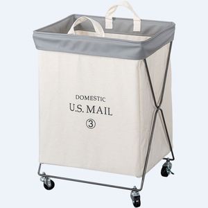 Custom Laundry Hamper <b>Basket</b> Sorter With Handle and Aluminum Frame, 3 Sections <b>Foldable</b> Portable Washing Laundry Storage Bag - Product Image 1