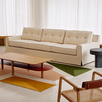 Canapé élégant en tissu velours capitonné avec surpiqûres contrastées, design moderne 2-3 places, personnalisable, pour chambre, appartement, hôtel, salon