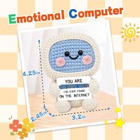 Housse de moniteur d'ordinateur rectangulaire en crochet Hoedia Positive – Décoration de bureau artisanale et mignonne pour la maison et le bureau