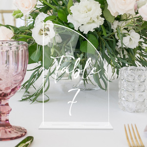 Numéros de table en acrylique élégants, personnalisables, ensemble de table pour mariages, fêtes, cartes de nom de table, décoration de réception - Product Image 4
