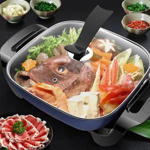 Olla eléctrica AUX de 6L cuadrada con revestimiento antiadherente de aleación de aluminio y tapa para cocinar y cocinar al vapor. - Product Image 3