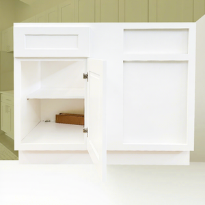 Entrepôt aux États-Unis Livraison gratuite Armoire d'angle à base de shaker blanc Armoire de base à fermeture en douceur pour les projets multifamiliaux américains - Product Image 1