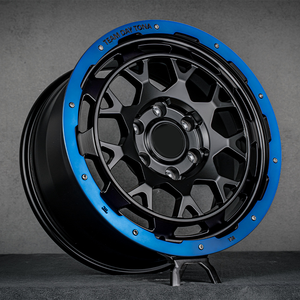 Estructura de Rueda Forjada 4X4 de 17 y 18 Pulgadas, Totalmente en Satinado u Otro Color Personalizado con Borde Delantero Pintado en Azul - Product Image 3