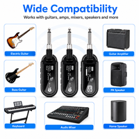 Wireless Audio Transmitter Receiver System , Guitar/Instrument Specific Wireless Transceiver UHF Low Latency , 6.35/3.5mm Audio