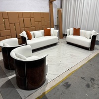 Canapé sectionnel capitonné en cuir microfibre de luxe italien haut de gamme, design moderne, bois massif, salon