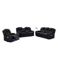 Ensemble de canapé convertible moderne 7 places en cuir véritable avec design pliable pour salon d'appartement
