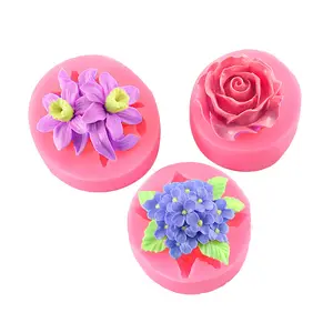 12 pcs 3d flower rose silicone