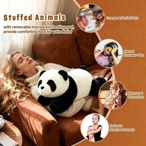 Peluche di Panda Profumato alla Lavanda per Microonde, Cuscino Riscaldante con Semi di Lino per Terapia <span class=keywords><strong>Caldo</strong></span>/Freddo, Regalo di Compleanno - Product Image 4