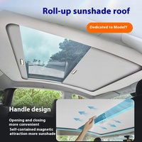 Pare-soleil de voiture rétractable de luxe de troisième génération pour Tesla Model Y, pare-soleil de toit en maille, pare-soleil de pare-brise en aluminium, pare-soleil de voiture silencieux