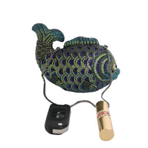 Yeni sac de suare parti ve lüks gelinlik kristal debriyaj akşam çanta omuz parlak balık şekli çantalar kadınlar için - Product Image 6