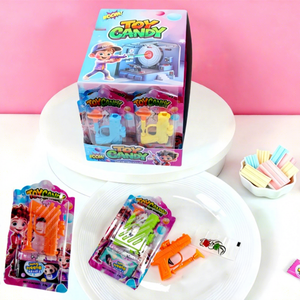 Nuova Pistola Giocattolo a Forma di Proiettile con Caramelle Gommose ODM Pistola in Plastica per Bambini con Adesivi per Tatuaggi Caramelle Gommose da Masticare - Product Image 1