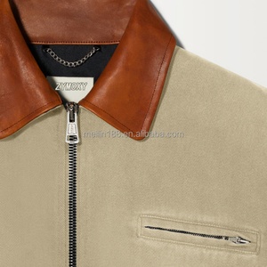 Manufacturer Custom Vintage <b>Duck</b> Canvas Zipper Work Wear <b>Jacket</b> for Men Leather Lapel Workwear <b>Duck</b> Canvas Work <b>Jacket</b> - Product Image 5