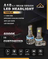 Plug N Play H11 phares LED série A18 Mini Design 6000k couleur 35w 18 mois de garantie pour H1 H7 H4 H13 HB3HB4 lampes avant