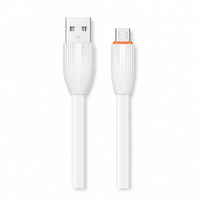 Kabel Data Pengisian Cepat USB-A ke Micro USB TPE 1m dengan Konektor Bermotif Cangkang, Kabel Sinkronisasi Tahan Lama