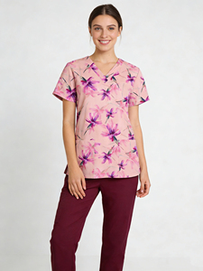 Uniforme médical pour femme, haut de travail extensible et coloré, design personnalisé, uniforme de travail, uniforme médical - Product Image 6