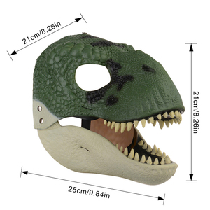 Máscara de dinosaurio de mandíbula móvil de dragón 3D, decoración de dinosaurio de mandíbula móvil para fiesta de Halloween, decoración de máscara de Cosplay, juguete divertido - Product Image 4