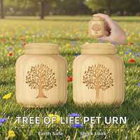 Urna Moderna Ecológica de Madera con Diseño de Árbol de la Vida, con Caja de Ataúd con Sello Conveniente para Perros, Artículos para Mascotas, Urnas Funerarias
