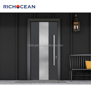 Porta d'ingresso in alluminio e vetro RICHOCEAN per villa, porta a battente in metallo per casa, porta esterna principale - Product Image 6