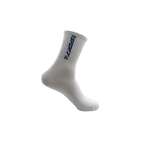 Chaussettes de sport personnalisées midi pour hommes de qualité en coton tricoté blanc en polyester avec motif de lettres quatre saisons adaptées