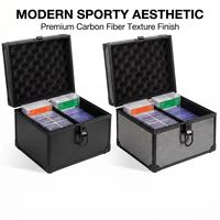 Étui Premium en Fibre de Carbone et Aluminium pour Cartes Gradées, Boîte de Rangement Robuste avec Mousse Rainurée et Serrures à Clé Sécurisées