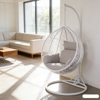 Hamac balançoire d'intérieur pour salon, ensemble de balançoires adaptées pour jardin, chaise suspendue en rotin, fauteuil suspendu en forme d'œuf avec support